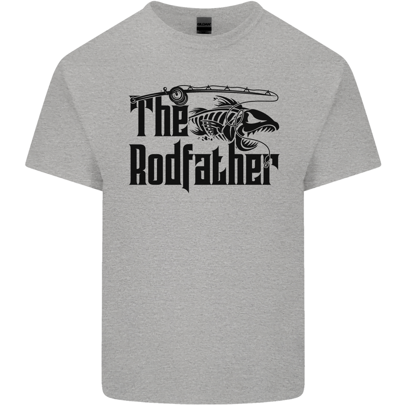 The Rodfather Funny Fishing Rod Father Mens Cotton T-Shirt Tee Top Sports Grey