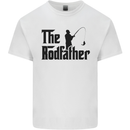 The Rodfather Funny Fishing Rod Father Mens Cotton T-Shirt Tee Top White