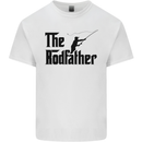 The Rodfather Funny Fishing Rod Father Mens Cotton T-Shirt Tee Top White