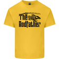 The Rodfather Funny Fishing Rod Father Mens Cotton T-Shirt Tee Top Yellow