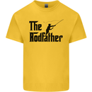 The Rodfather Funny Fishing Rod Father Mens Cotton T-Shirt Tee Top Yellow