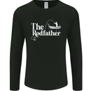 The Rodfather Funny Fishing Rod Father Mens Long Sleeve T-Shirt Black