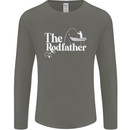 The Rodfather Funny Fishing Rod Father Mens Long Sleeve T-Shirt Charcoal
