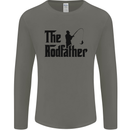 The Rodfather Funny Fishing Rod Father Mens Long Sleeve T-Shirt Charcoal