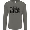 The Rodfather Funny Fishing Rod Father Mens Long Sleeve T-Shirt Charcoal