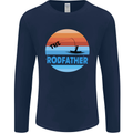 The Rodfather Funny Fishing Rod Father Mens Long Sleeve T-Shirt Navy Blue