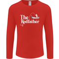The Rodfather Funny Fishing Rod Father Mens Long Sleeve T-Shirt Red