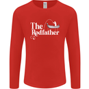 The Rodfather Funny Fishing Rod Father Mens Long Sleeve T-Shirt Red