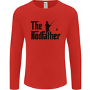 The Rodfather Funny Fishing Rod Father Mens Long Sleeve T-Shirt Red