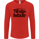 The Rodfather Funny Fishing Rod Father Mens Long Sleeve T-Shirt Red