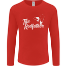 The Rodfather Funny Fishing Rod Father Mens Long Sleeve T-Shirt Red