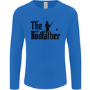 The Rodfather Funny Fishing Rod Father Mens Long Sleeve T-Shirt Royal Blue