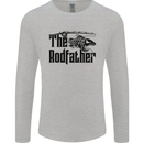 The Rodfather Funny Fishing Rod Father Mens Long Sleeve T-Shirt Sports Grey