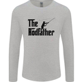 The Rodfather Funny Fishing Rod Father Mens Long Sleeve T-Shirt Sports Grey