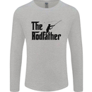 The Rodfather Funny Fishing Rod Father Mens Long Sleeve T-Shirt Sports Grey