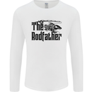 The Rodfather Funny Fishing Rod Father Mens Long Sleeve T-Shirt White