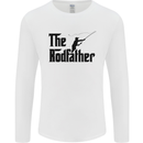 The Rodfather Funny Fishing Rod Father Mens Long Sleeve T-Shirt White