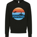 The Rodfather Funny Fishing Rod Father Mens Sweatshirt Jumper Black