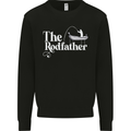 The Rodfather Funny Fishing Rod Father Mens Sweatshirt Jumper Black