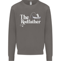 The Rodfather Funny Fishing Rod Father Mens Sweatshirt Jumper Charcoal