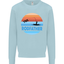 The Rodfather Funny Fishing Rod Father Mens Sweatshirt Jumper Light Blue