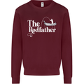 The Rodfather Funny Fishing Rod Father Mens Sweatshirt Jumper Maroon