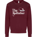 The Rodfather Funny Fishing Rod Father Mens Sweatshirt Jumper Maroon