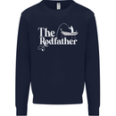 The Rodfather Funny Fishing Rod Father Mens Sweatshirt Jumper Navy Blue
