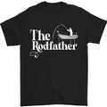 The Rodfather Funny Fishing Rod Father Mens T-Shirt Cotton Gildan Black