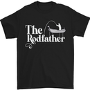 The Rodfather Funny Fishing Rod Father Mens T-Shirt Cotton Gildan Black