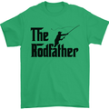 The Rodfather Funny Fishing Rod Father Mens T-Shirt Cotton Gildan Irish Green