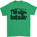 The Rodfather Funny Fishing Rod Father Mens T-Shirt Cotton Gildan Irish Green