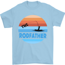 The Rodfather Funny Fishing Rod Father Mens T-Shirt Cotton Gildan Light Blue