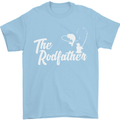 The Rodfather Funny Fishing Rod Father Mens T-Shirt Cotton Gildan Light Blue