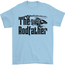 The Rodfather Funny Fishing Rod Father Mens T-Shirt Cotton Gildan Light Blue