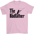 The Rodfather Funny Fishing Rod Father Mens T-Shirt Cotton Gildan Light Pink