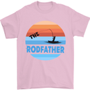 The Rodfather Funny Fishing Rod Father Mens T-Shirt Cotton Gildan Light Pink