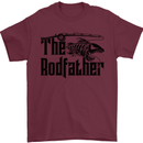 The Rodfather Funny Fishing Rod Father Mens T-Shirt Cotton Gildan Maroon