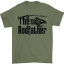 The Rodfather Funny Fishing Rod Father Mens T-Shirt Cotton Gildan Military Green