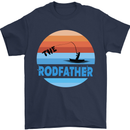 The Rodfather Funny Fishing Rod Father Mens T-Shirt Cotton Gildan Navy Blue
