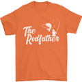 The Rodfather Funny Fishing Rod Father Mens T-Shirt Cotton Gildan Orange