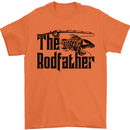 The Rodfather Funny Fishing Rod Father Mens T-Shirt Cotton Gildan Orange