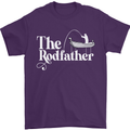 The Rodfather Funny Fishing Rod Father Mens T-Shirt Cotton Gildan Purple