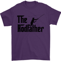 The Rodfather Funny Fishing Rod Father Mens T-Shirt Cotton Gildan Purple