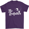 The Rodfather Funny Fishing Rod Father Mens T-Shirt Cotton Gildan Purple