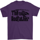 The Rodfather Funny Fishing Rod Father Mens T-Shirt Cotton Gildan Purple