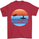 The Rodfather Funny Fishing Rod Father Mens T-Shirt Cotton Gildan Red