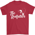 The Rodfather Funny Fishing Rod Father Mens T-Shirt Cotton Gildan Red