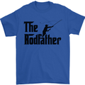 The Rodfather Funny Fishing Rod Father Mens T-Shirt Cotton Gildan Royal Blue