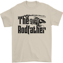 The Rodfather Funny Fishing Rod Father Mens T-Shirt Cotton Gildan Sand